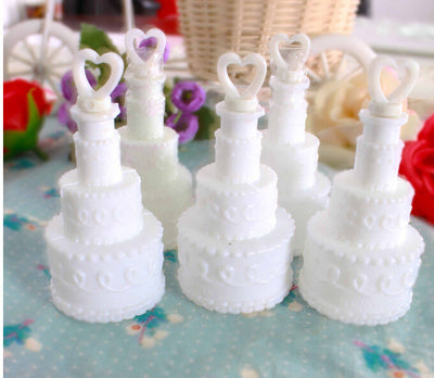 50 Pack Wedding Cake Blow Bubble Bottles White Plastic 6cm High Bomboniere Favour Guest Gift