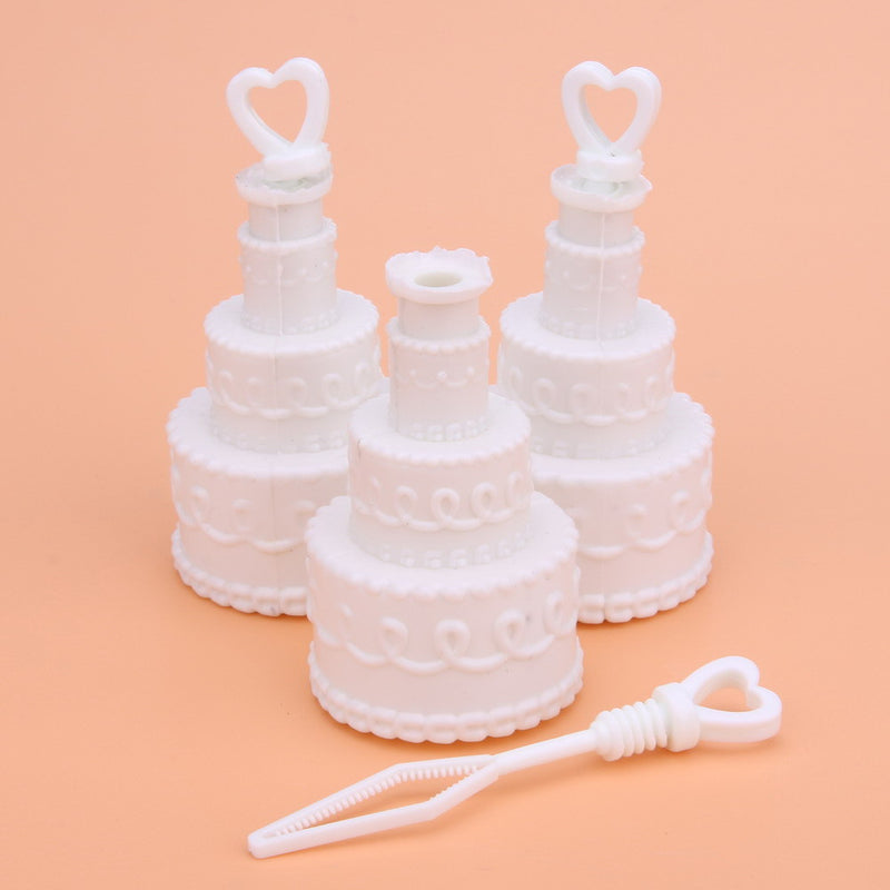 50 Pack Wedding Cake Blow Bubble Bottles White Plastic 6cm High Bomboniere Favour Guest Gift