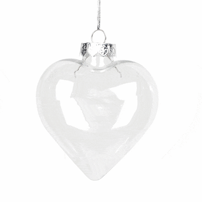 50 Wholesale Pack Iridescent Glass Heart Ornaments Fillable Baubles for Christmas Party Wedding DIY Craft Decorations