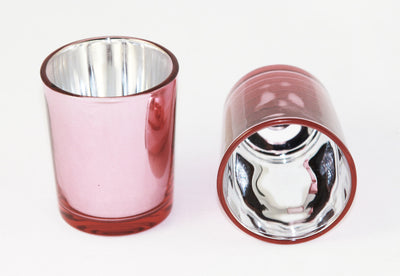 40 Pack Rose Gold Pink Votive Tealight Candle Holders Valentines Day Mercury  Wedding Decor Glass Candlestick Party Decorations Bridal Baby Shower Event