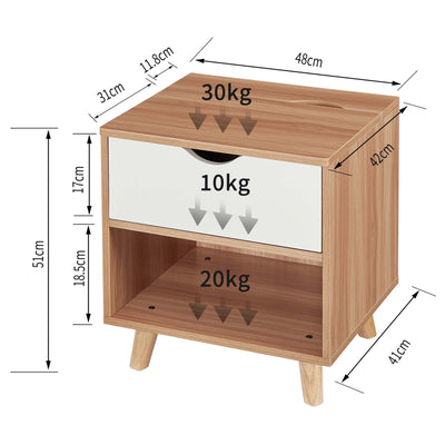 Casadiso Bedside Table with Integrated Powerboard & USB Ports（Casadiso Furud Pro