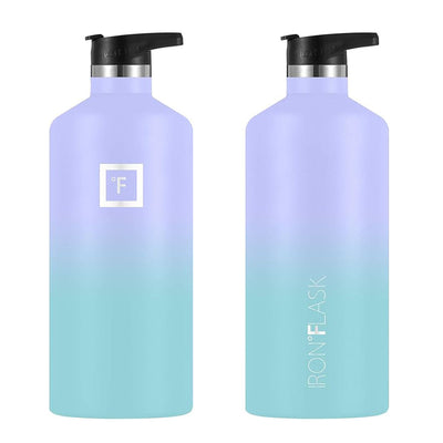 Iron Flask Narrow Mouth Bottle with Spout Lid, Cotton Candy, 64oz/1900ml