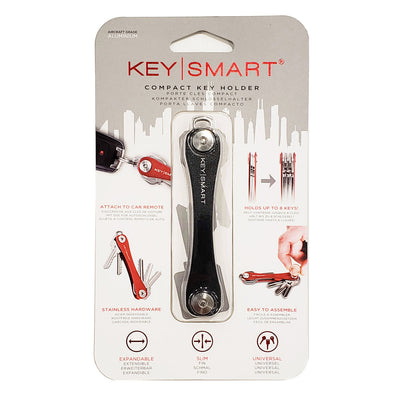 KeySmart Orginal - Compact Key Holder and Keychain Organiser (Up to 8 Keys) - Black