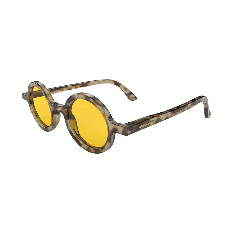 London Mole Moley Sunglasses Gloss Grey Tortoise Shell / Yellow