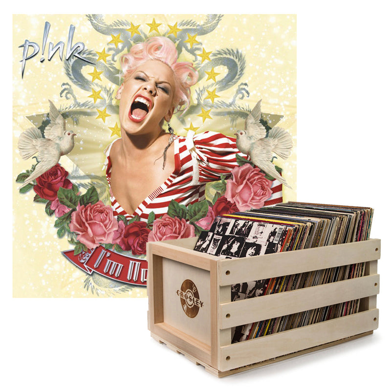 Crosley Record Storage Crate P!nk I&