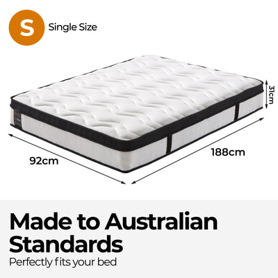 ChiroSleep Orthopaedic Euro Top Pocket Spring Single Mattress