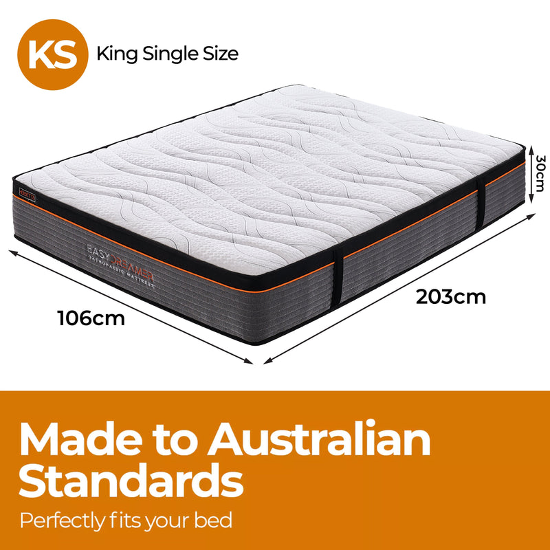 EasyDreamer Orthopaedic Euro Top Pocket Spring King Single Mattress