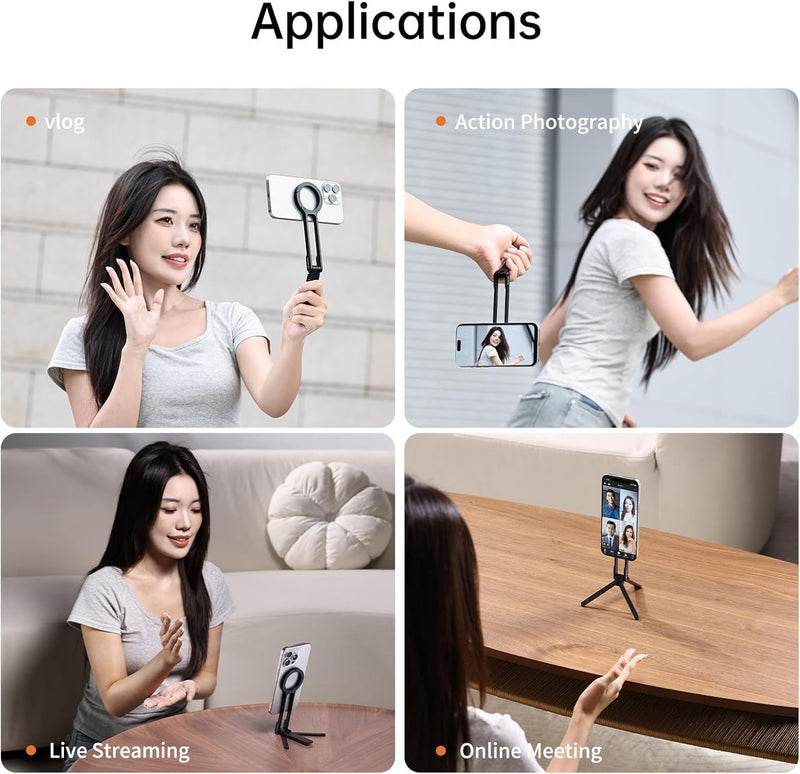 ULANZI MA30 Magnetic Phone Tripod Stand for iPhone - Aluminium Maglock Smartphone Mini Tripod Pocket Cell Phone Stand Dual-Sided Magnet Quick Mount Compatible with iPhone 16 15 14 13 12 Magsafe
(Yellow)