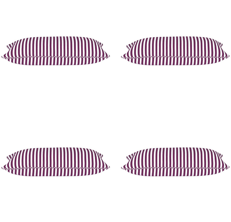Pack of 4 Dandi Fuchsia Plum Purple & White Rectangle Cushion Covers