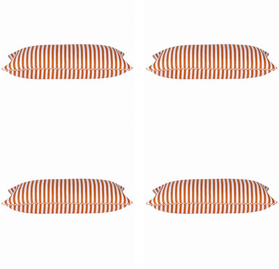 Pack of 4 Dandi Orange & White Rectangle Cushion Covers