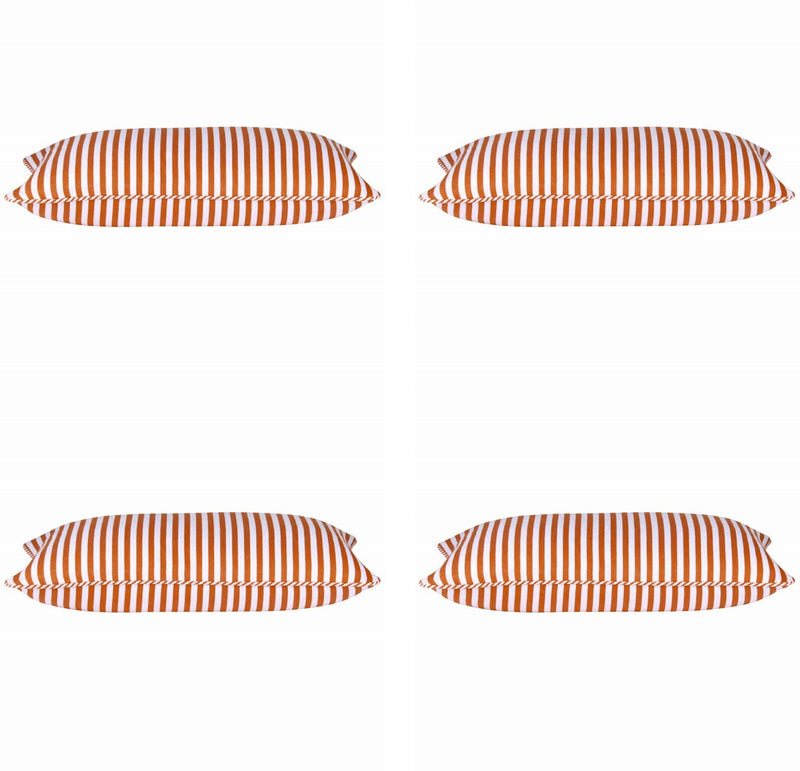 Pack of 4 Dandi Orange & White Rectangle Cushion Covers