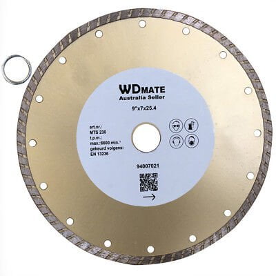 2x DiamondSaw Blade Cutting Disc 230mm 9" Circular  Dry Wet Turbo 2.6*7mm 25.4mm