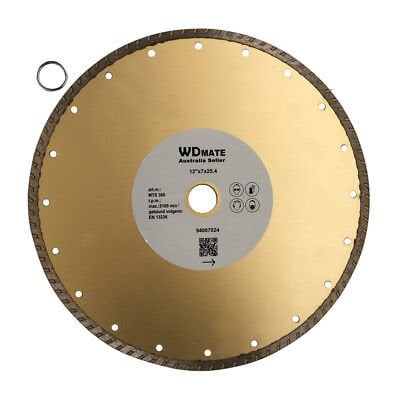 300mm Diamond Dry Wet Turbo Saw Disc Cutting Blade 7*3mm Wheel 12" 25.4/22.23mm