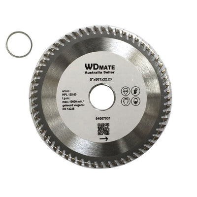 125mm 60T Wood Cutting Disc 5.0" TCT Circular Saw Blade ATB 22.2/20 Timber Wheel