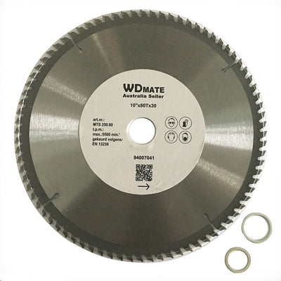 2x 250mm 80T Circular Saw Blade Cutting Disc TCG Sharp Alloy Plastic 20/25/30mm