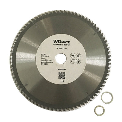 2x 250mm 80T Circular Saw Blade Cutting Disc TCG Sharp Alloy Plastic 20/25/30mm