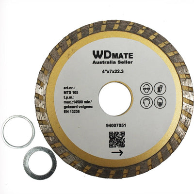 3x Diamond Cutting Disc 105mm 2.0*7.0mm Dry Wet Turbo 22.3 Saw Blade Wheel 4.0"