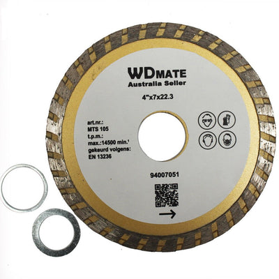 4x 105mm Diamond Cutting Disc Dry Wet Turbo 2.0*7.0mm 22.3 Saw Blade Wheel 4.0"