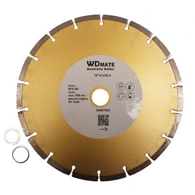 254mm Dry Diamond Cutting Saw Segmented Disc Blade 7*3mm Wheel 10" 25.4/22.3mm