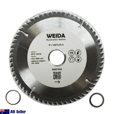 160mm 60T Wood Circular Saw Blade Cutting Disc 6-1/4" Bore 25.4/22.23mm K2.5mm