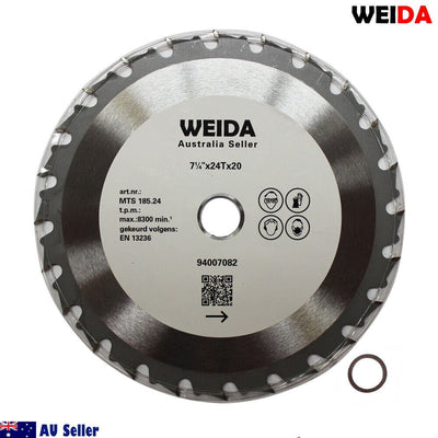 3x 185mm Wood Circular Saw Blade Cutting Disc 7-1/4” 24T Bore 20/16mm 2.2mm Kerf