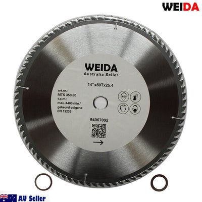 350mm Wood Circular Saw Blade Cutting Disc 14’’ 80T Bore 25.4/22.23mm K 3.5mm