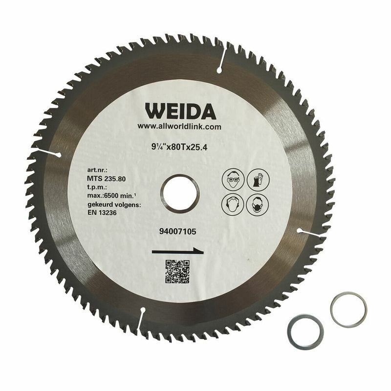 235mm Wood Circular Saw Blade Cutting Disc ATB 9-1/4" 80T Bore 25.4/22.23mm K2.8