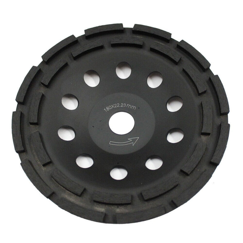 180mm Diamond Grinder Wheel Disc Grinding Double Row Stone Brick Concrete 24 seg