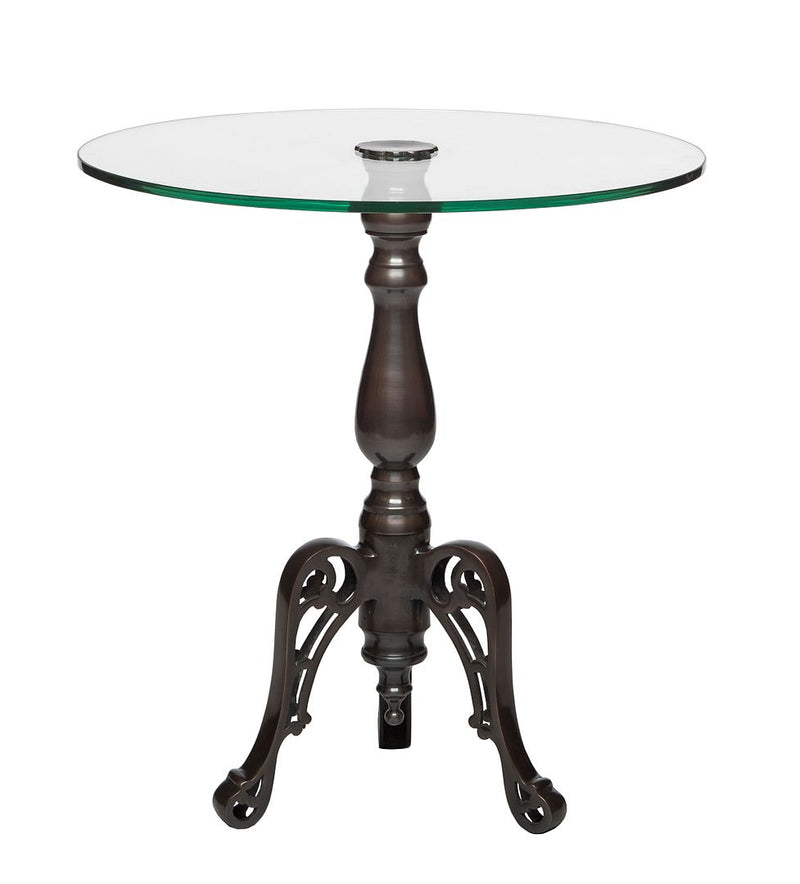 Iron Round Glass Coffee Table with Detachable Candle Holder