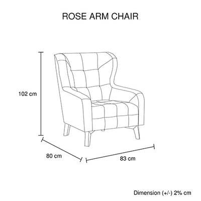 Armchair High back Lounge Accent Chair Designer Printed Fabric with Wooden Leg