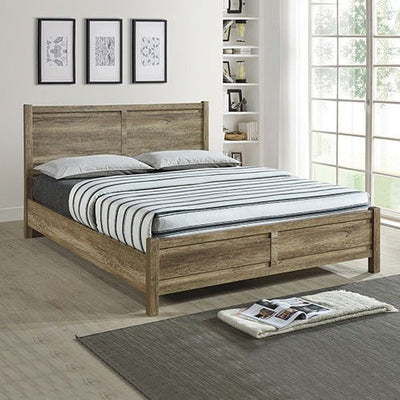 Alice 5 Pieces Bedroom Suite Natural Wood Like MDF Structure Queen Size Oak Colour Bed, Bedside Table, Tallboy & Dresser