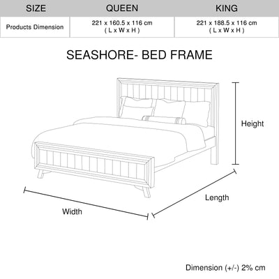 4 Pieces Bedroom Suite Queen Size Silver Brush in Acacia Wood Construction Bed, Bedside Table & Dresser