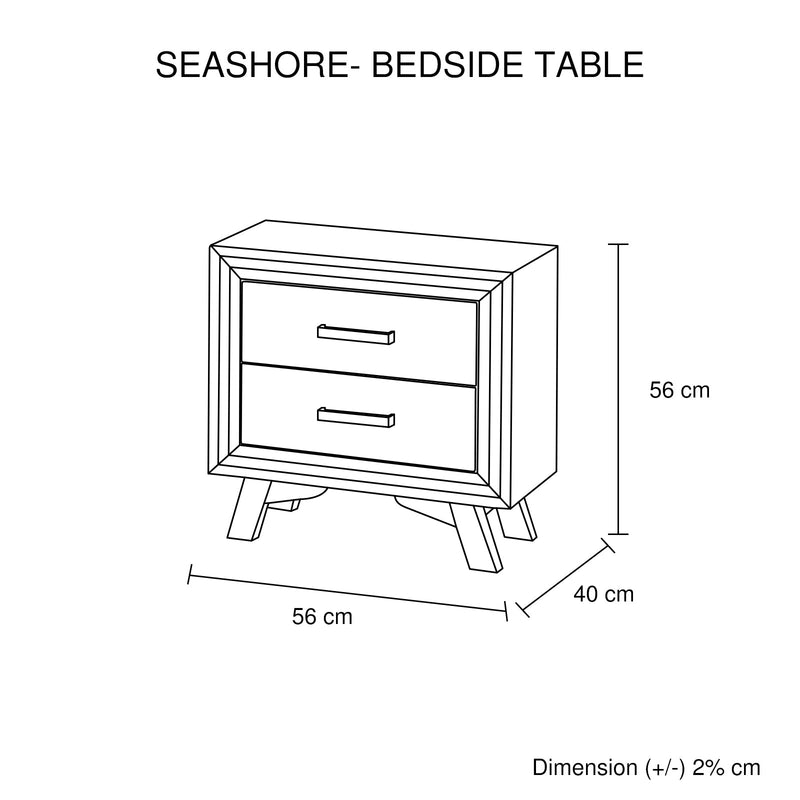 4 Pieces Bedroom Suite Queen Size Silver Brush in Acacia Wood Construction Bed, Bedside Table & Dresser