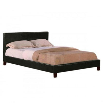 King Size Leatheratte Bed Frame in Black Colour with Metal Joint Slat Base