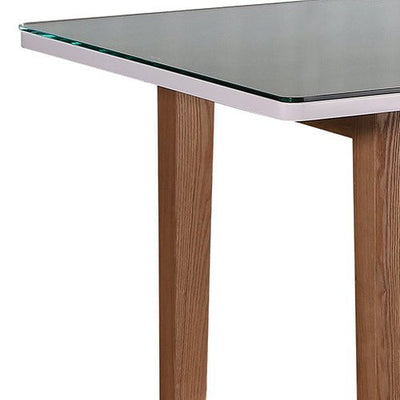 Dining Table White Top High Glossy Wooden Base