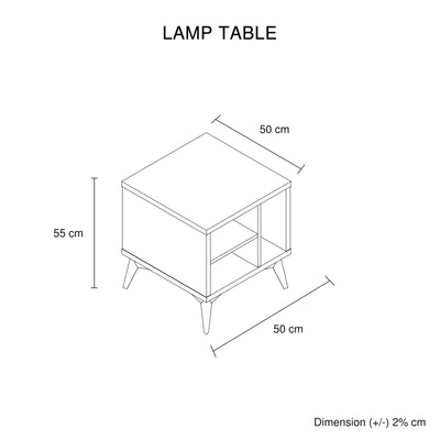 Lamp Table 3 Open Storage Cabinet MDF in Champagne Colour