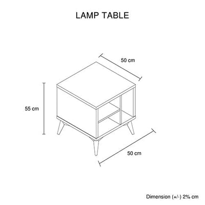 Lamp Table 3 Open Storage Cabinet MDF in Champagne Colour