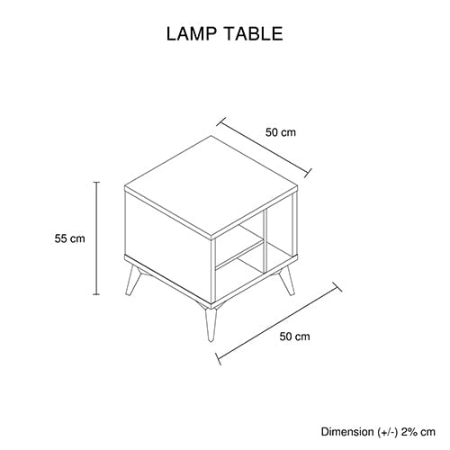 Lamp Table 3 Open Storage Cabinet MDF in Champagne Colour