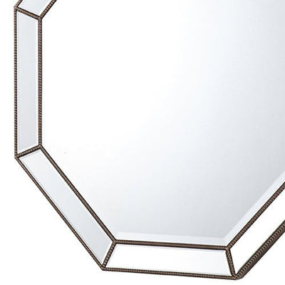 Wall Mirror MDF Construction Octagon Shape Silver Colour