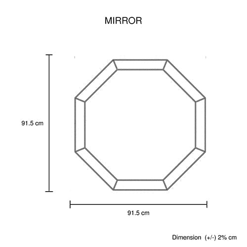 Wall Mirror MDF Construction Octagon Shape Silver Colour