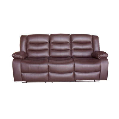 3+1+1 Seater Recliner Sofa In Faux Leather Lounge Couch in Brown