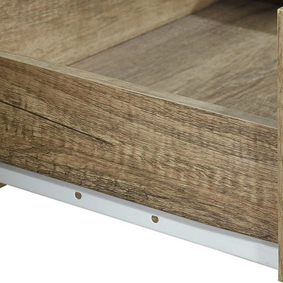 TV Cabinet 3 Storage Drawers with Shelf Natural Wood like MDF Entertainment Unit in Oak Colour