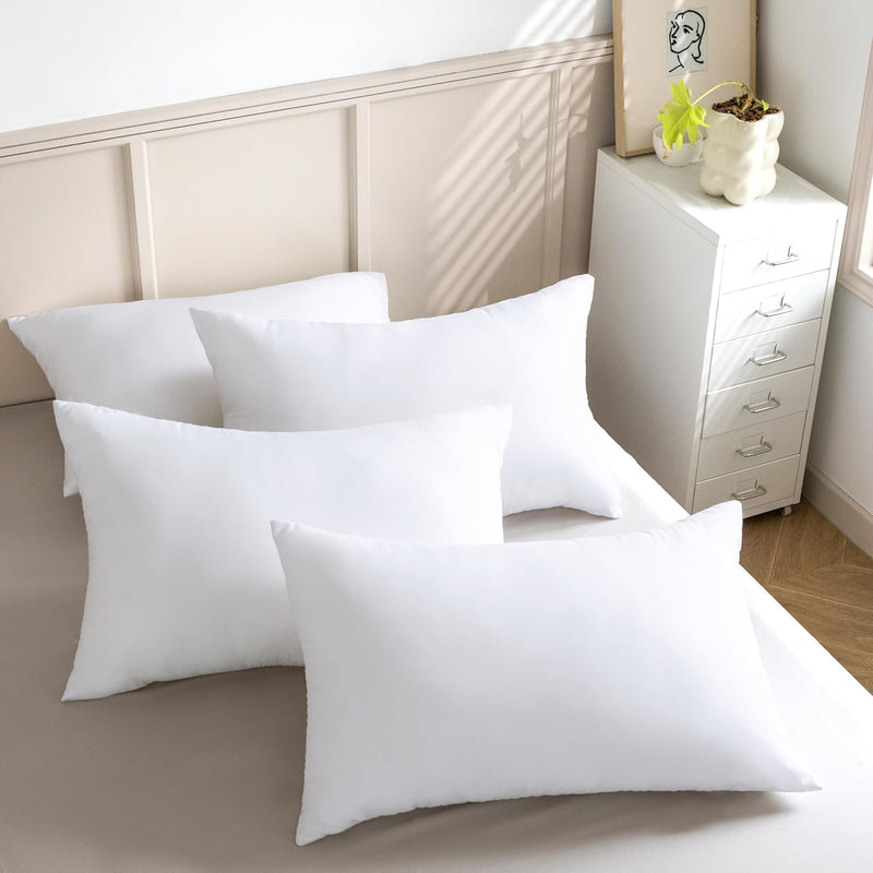 Luxury Plush Down Microfibre Medium Firm Pillows - 4 Pack