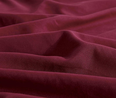 Vintage Washed Microfibre Quilt Cover Set (Burgundy, Single)