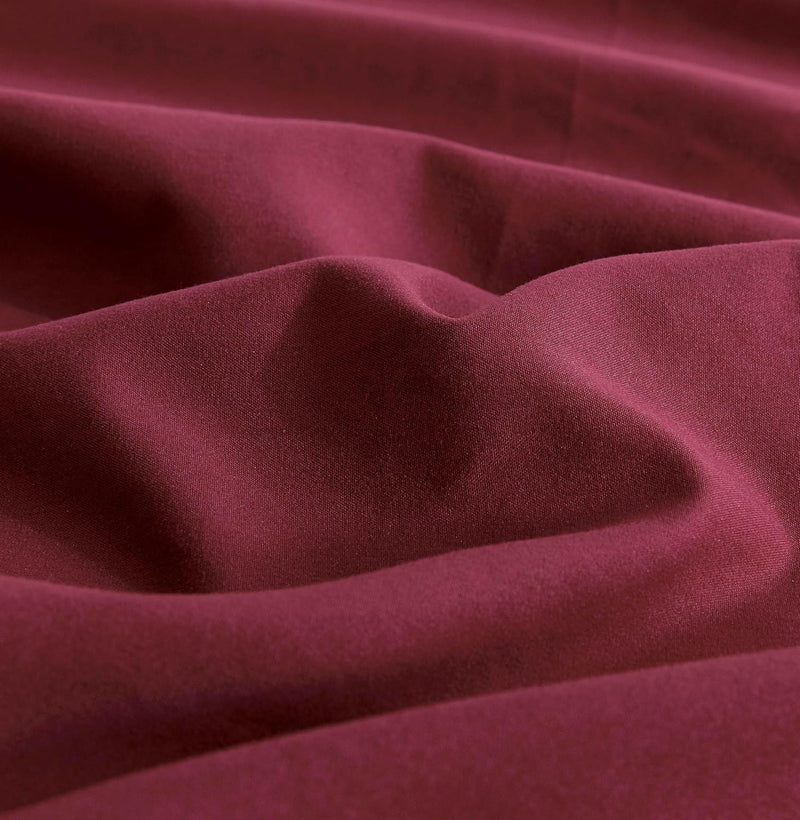 Vintage Washed Microfibre Quilt Cover Set (Burgundy, Single)