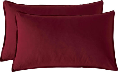 Vintage Washed Microfibre Quilt Cover Set (Burgundy, Single)