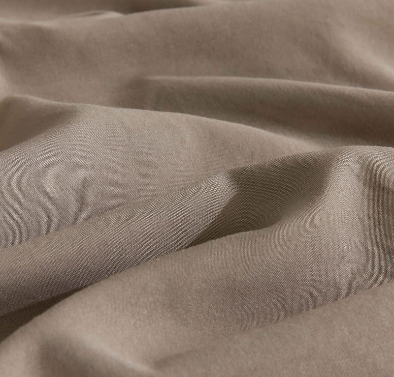 Vintage Washed Microfibre Quilt Cover Set (Truffle, Single)