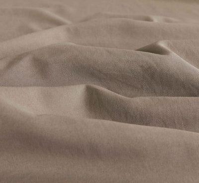 Vintage Washed Microfibre Quilt Cover Set (Truffle, Single)