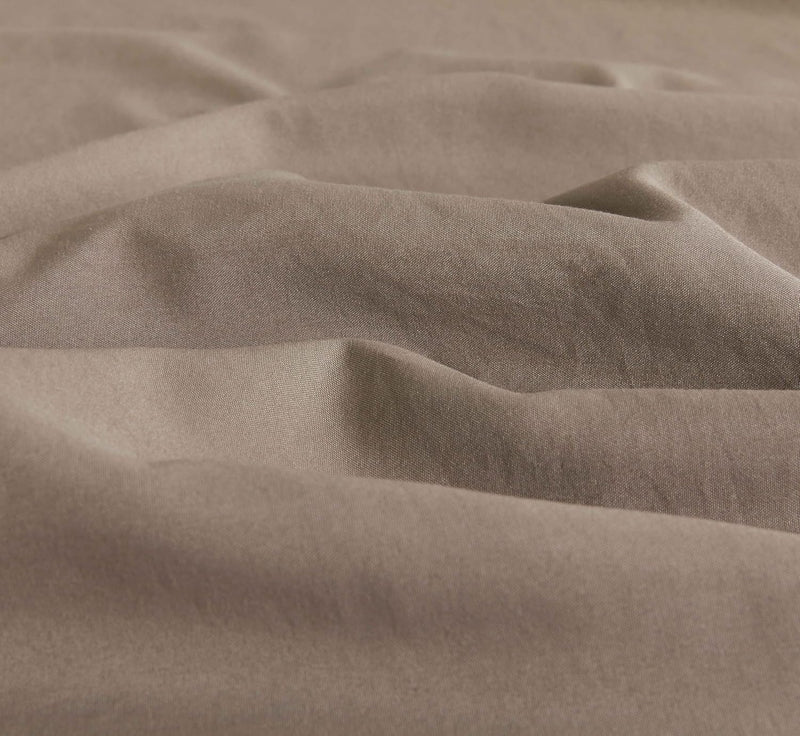 Vintage Washed Microfibre Quilt Cover Set (Truffle, Single)