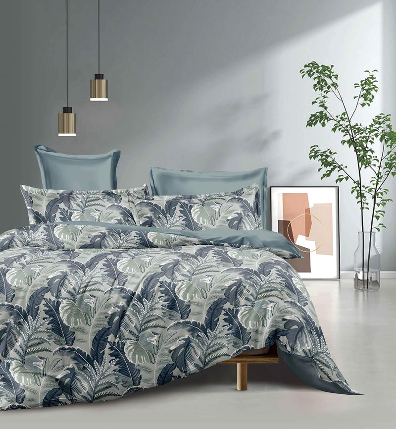 Print Microfibre Quilt Cover Set - Ultra Soft with Zipper Closure (Laura, Double Size)